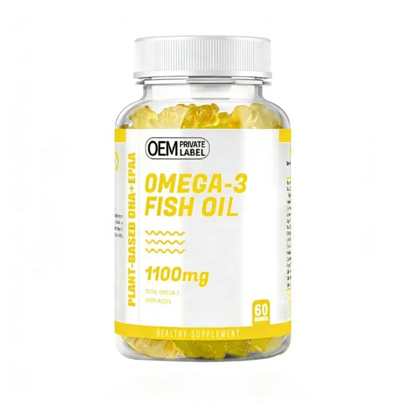 Wholesale Supplements Vegan Omega-3 Fish Oil Supplements 1100mg Private Label Omega-3 Fish Oil Gummies