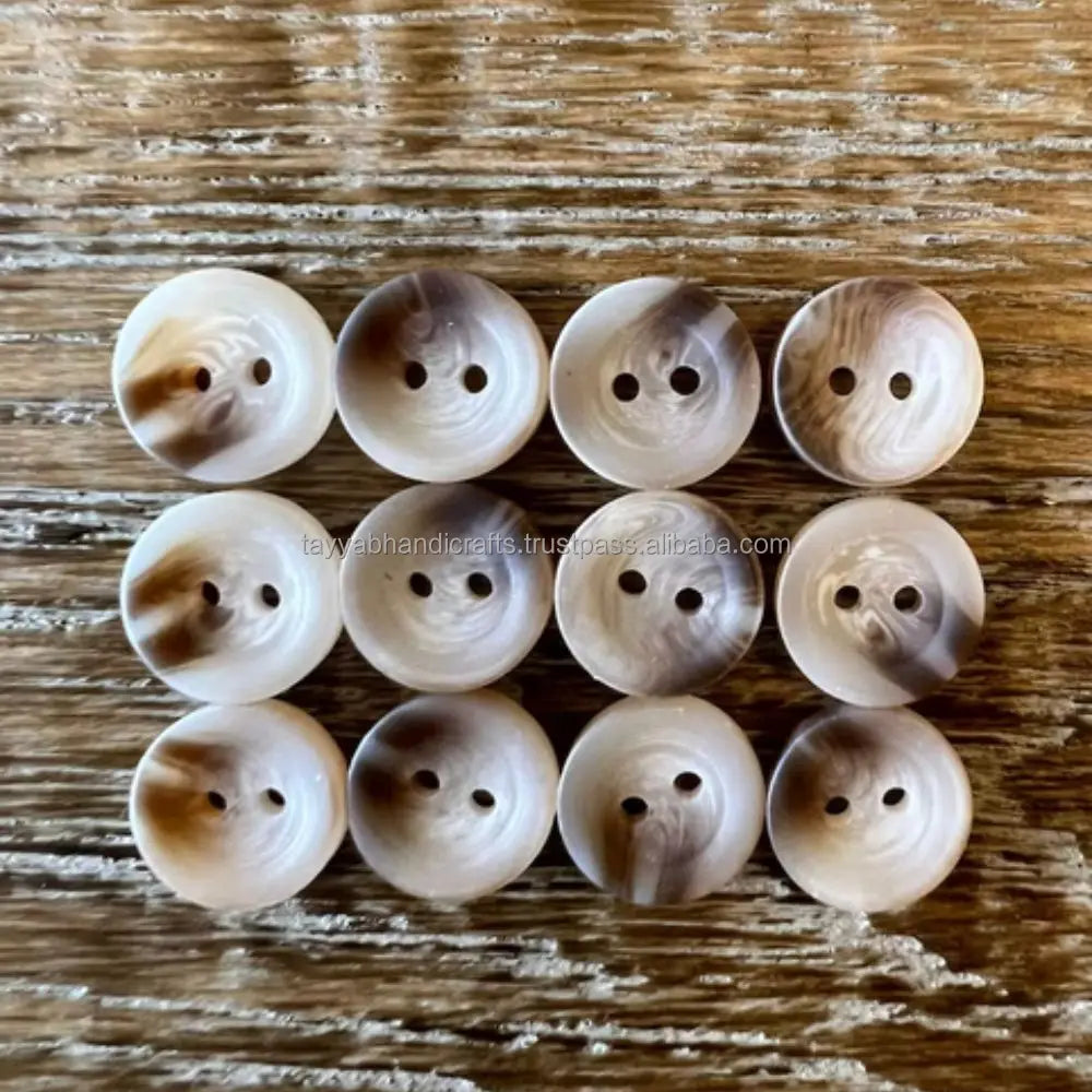 Custom 4-Hole Flatback Horn Button Blanks Rhinestone Decorations Natural Buffalo Genuine Horn for Clothing Metal India