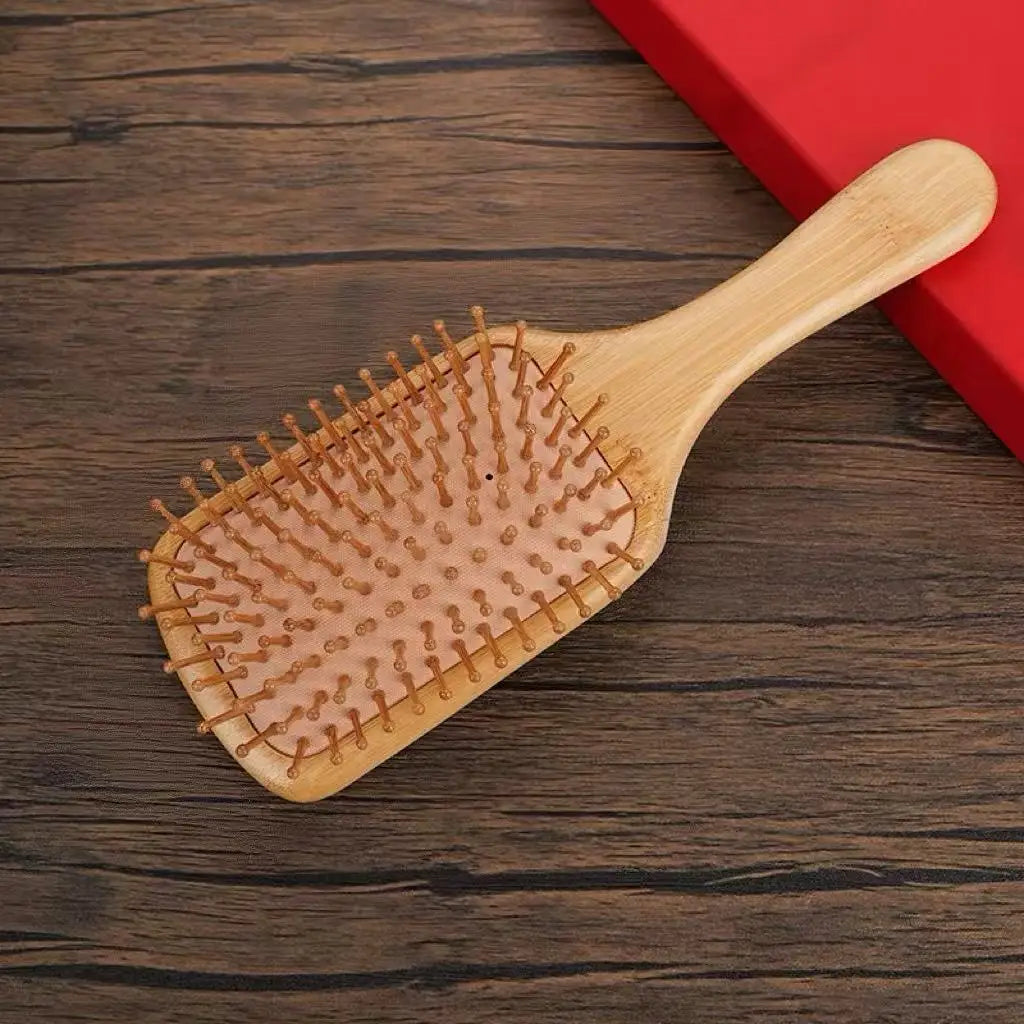 Hot Selling Custom Logo Eco-friendly Bamboo Wood Paddle Brush air Cushion Comb Wholesale Wooden Hair Brush