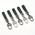Wholesale Customizable Vintage Keychains Genuine Leather Car Logo Lanyard Fashionable Metal Carabiner Various Styles Available