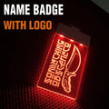 Custom Rechargeable LED Light up Acrylic 3mm Thick Name Badge Colorful Printing 60x120mm Translucent Certified OEM/ODM Available MegaBDM