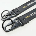3 Custom Gold Embroidery Personalized Anime Motorcycle Airline Keychain Tag with Zinc Alloy Carabiner-Sports Style