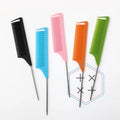 10 Color Anti Static Steel Pin Heat Resistant Portable Fashion Salon Styling Rat Tail Plastic Braiding Comb