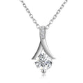 Ideal Cut 1ct Moissanite Lab Grown Diamond 925 Sterling Silver Ribbon Pendant Necklace Jewelry Valentine Gift Destiny Jewellery
