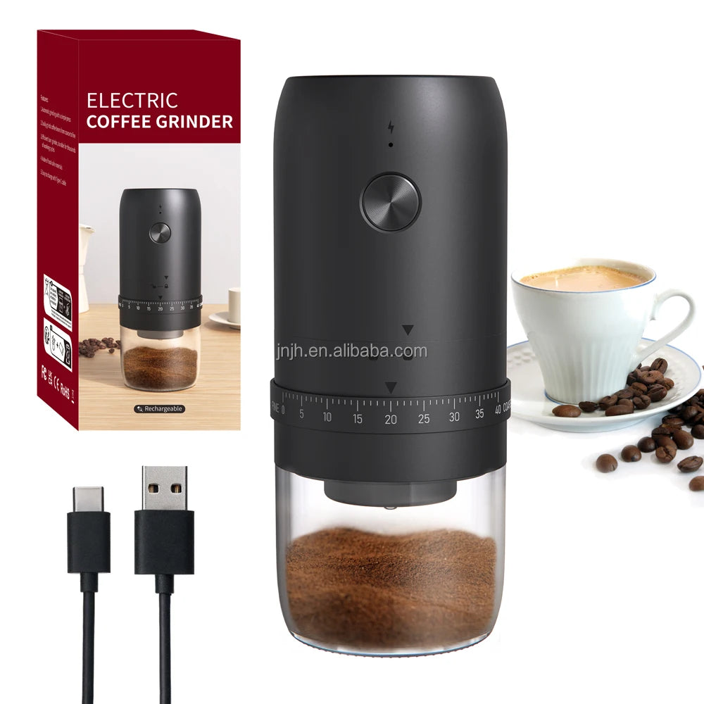 High Quality Ceramic Conical Burr Automatic Coffee Grinder / Lithium Battery USB Electric Coffee Grinder in Stock