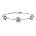 New 925 Sterling Silver GRA Moissanite Diamond Round Stone 20cm Bracelet Fine Gift Jewelry for Women Wife Destiny Jewellery