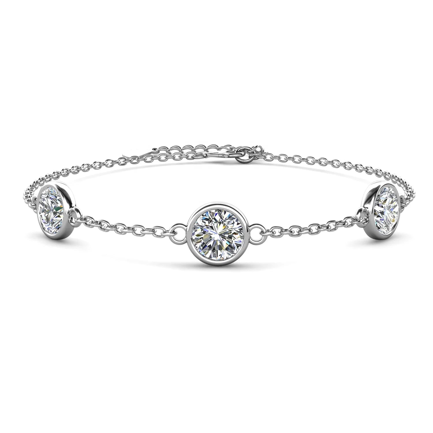 New 925 Sterling Silver GRA Moissanite Diamond Round Stone 20cm Bracelet Fine Gift Jewelry for Women Wife Destiny Jewellery