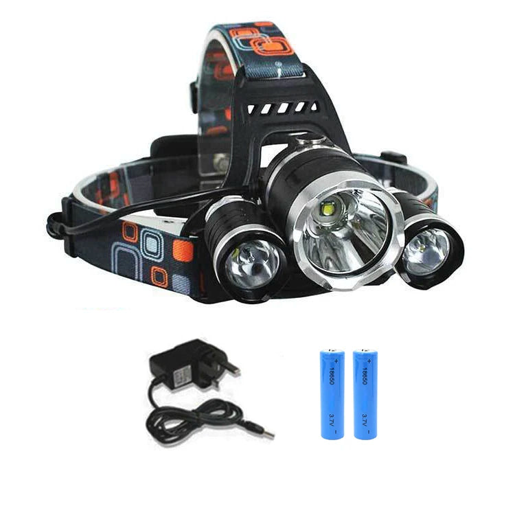 New Aluminium Alloy Lamp Body Headlight Free Angle Adjustment Head Mounted Outdoor Lighting Usb Power Rechargeable 3led Headlamp
