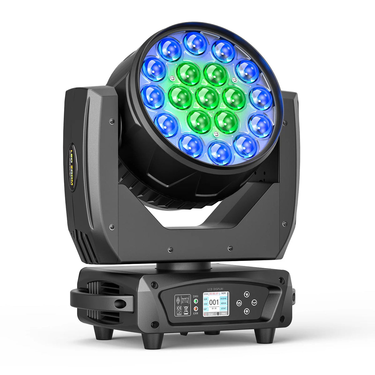 U`King 19X10 RGBW 4in1 Zoom Wash LED Moving Head Light DMX Stage Lights for DJ Disco Party Wedding Show MegaBDM