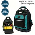 Custom Logo Carpenter Tool Kit Bag Multiple Pockets Tool Organizer Bag Plastic Hard Base Technician Tool Backpack