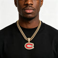 Iced Out America National Hockey League Charm Jewelry Hip Hop Alloy Gold Plated MontrÃ©al Canadiens Teams Fans Pendant Necklaces