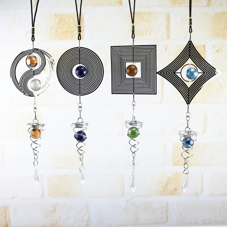 Factory Price Taichi Wind Spinner 33cm Stainless Steel Home Garden Decoration Outdoor Hanging Ornament Swivel Wind Chimes