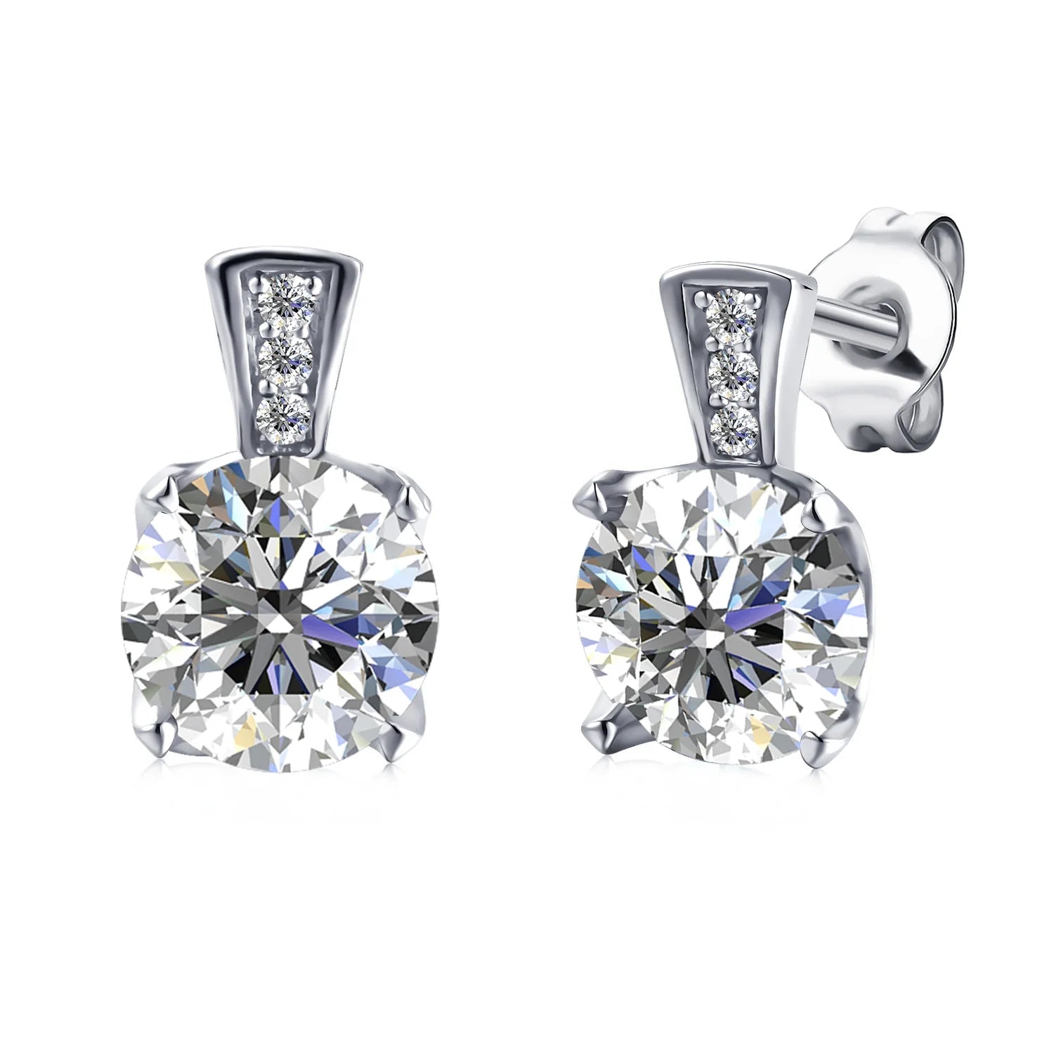 Perfect White 1.3 CT Moissanite Diamond 18K Gold Plated Simple Sterling Silver Stud Earrings Jewelry Destiny Jewellery