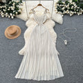 2025 Summer Elegant Tunic Slim Casual Maxi Dress for Women Empire Mesh Dress