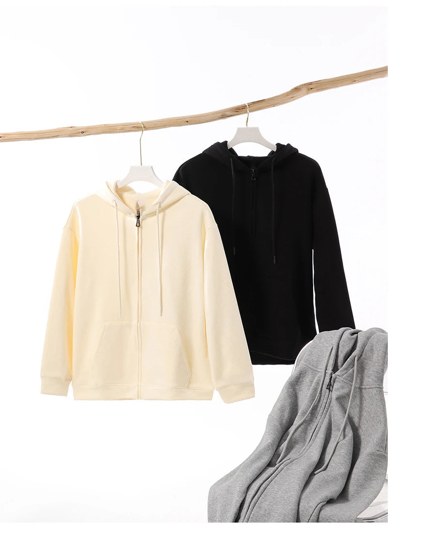 Oem Customized logo Design Wholesale 500g Heavyweight Silver Fox Fleece Hooded Zip-Up Sweatshirt Zip-up Hoodie MegaBDM