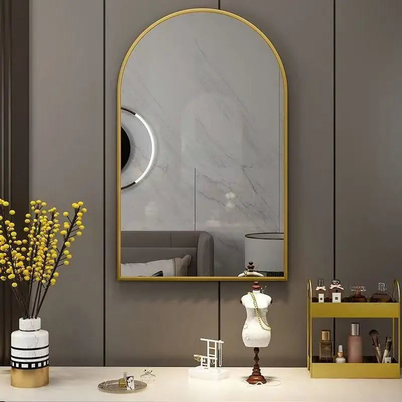 Wholesale Gold Frame Arched Full Length Mirror Factory Direct Modern Decorative Wall Mirror for Bulk Order