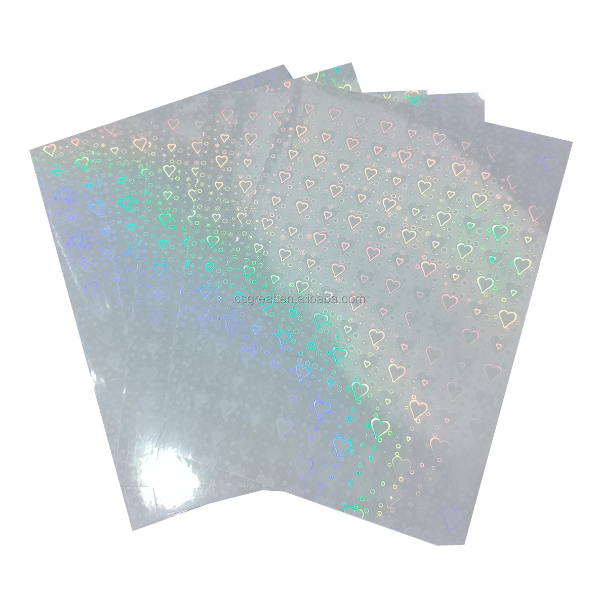 Best Seller A4 Transparent Holographic Overlay 8.5*11 Leathery Texture Hologram Waterproof Cold Laminate Roll BOPP Film