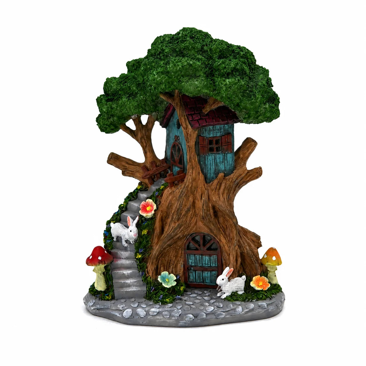 Outdoor Garden Tree House Decoration Fairy Garden Ornament Resin Treehouse Figurine for Yard Landscape Decor MegaBDM