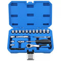 29 Piece 10mm to 24mm Chrome Vanadium 12 Points Pass Through Socket Set with Reversible Ratchet and Extension Bar Suitable MegaBDM