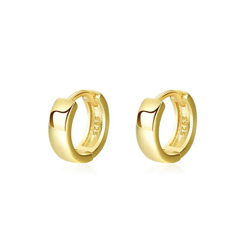 Usa Warehouse Custom Fine Charm Jewelry Real Gold Plated S925 Sterling Silver Best Flapper Small Hoop Earrings for Women