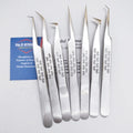 Customized Logo Printed Stainless Steel Eyelash & Eyebrow Extension Tweezers with Sustainable Pointed Tip