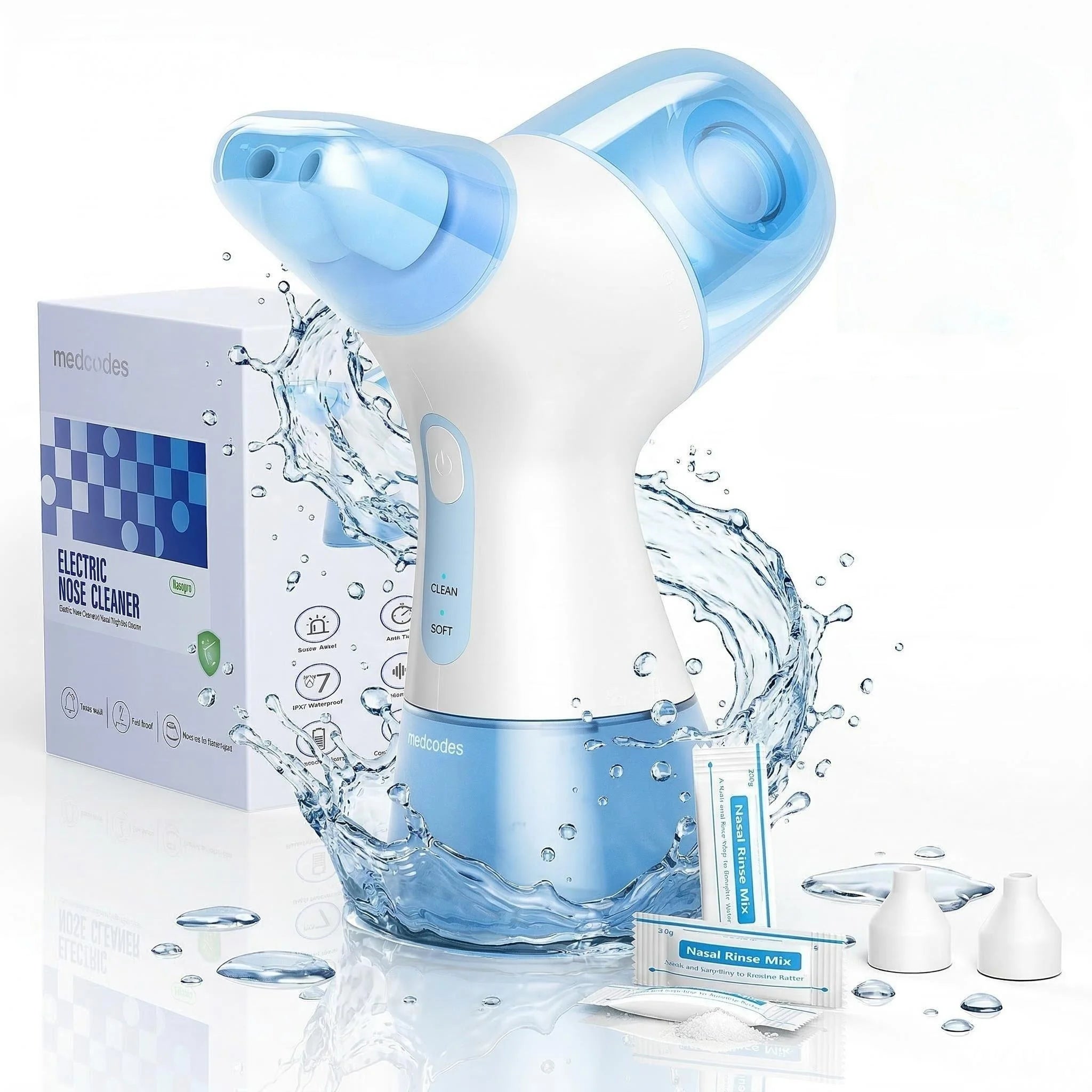 Nasal Irrigation System Sinus Rinse Machine with Water Tank & Waste Collection Tank - Nose Cleaner for Sinus,Allergy Relief
