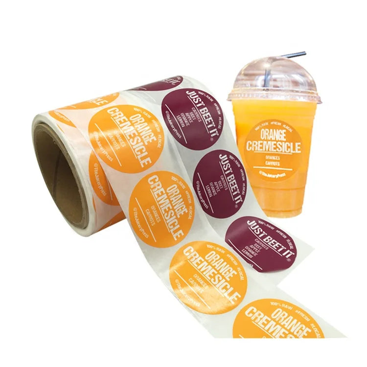 Attractive Design Fruit Package Box Label Orange Mango Banana Lemon Fruit Sticker