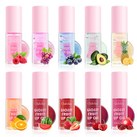 20-Color Fruit Lip Gloss Large Brush Head Moisturizing Nourishing Temperature-Changing Pearlescent Long-Lasting Formula Halal