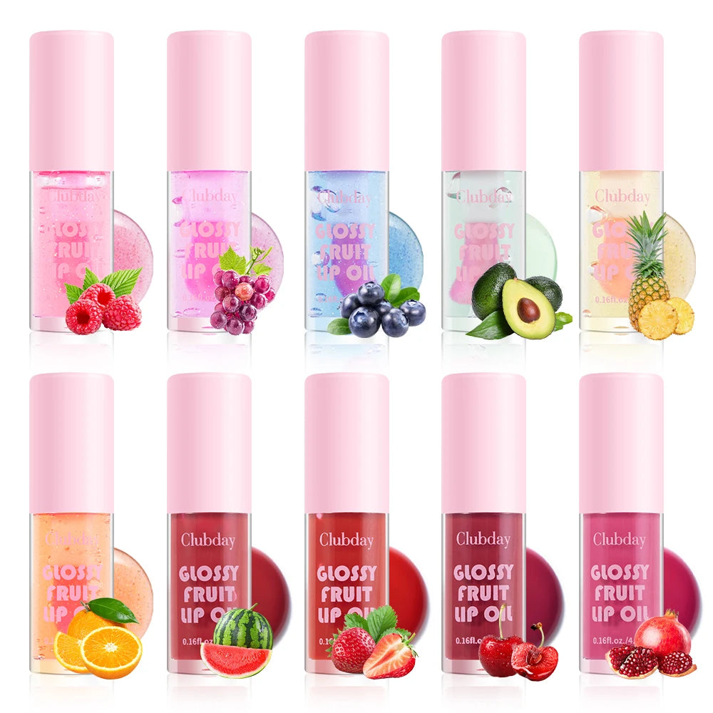 20-Color Fruit Lip Gloss Large Brush Head Moisturizing Nourishing Temperature-Changing Pearlescent Long-Lasting Formula Halal MegaBDM