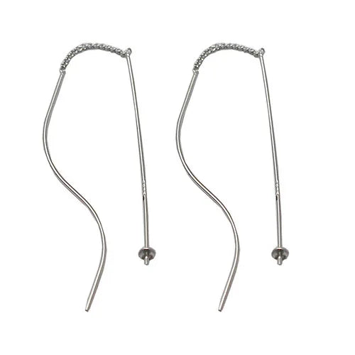 Beadsnice 925 Sterling Silver Minimal Silver Thread Sold by Pair Fine Jewelry Graduation Gift