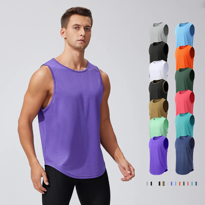 Men's Breathable Mesh Tank Top Quick Dry Sleeveless Sports Shirt for Gym Running Fitness Workout Lightweight Activewear