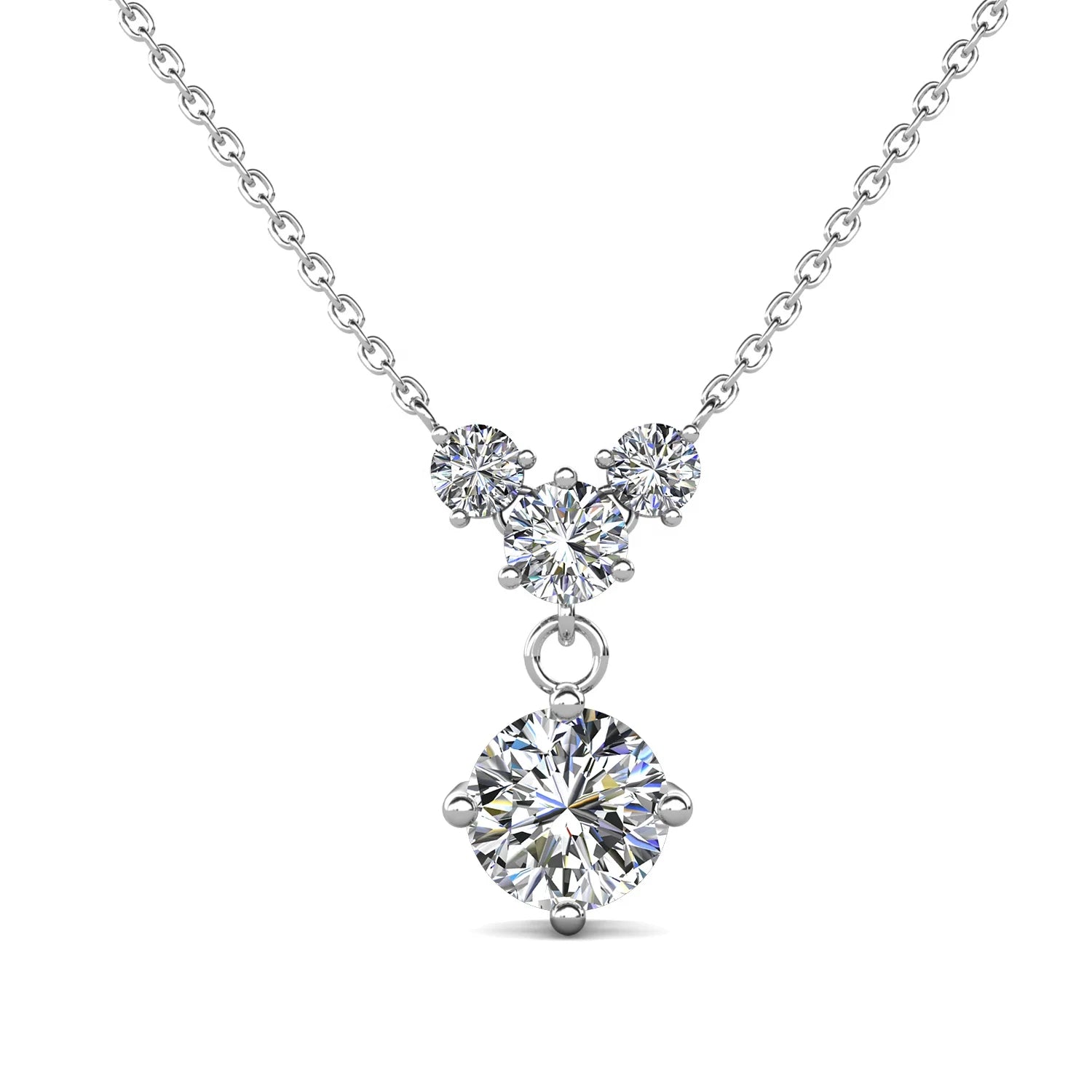 New Trendy Fashion 925 Silver 1ct Real Moissanite Diamond Beautiful Y Pendant Necklace Jewelry for Women Destiny Jewellery