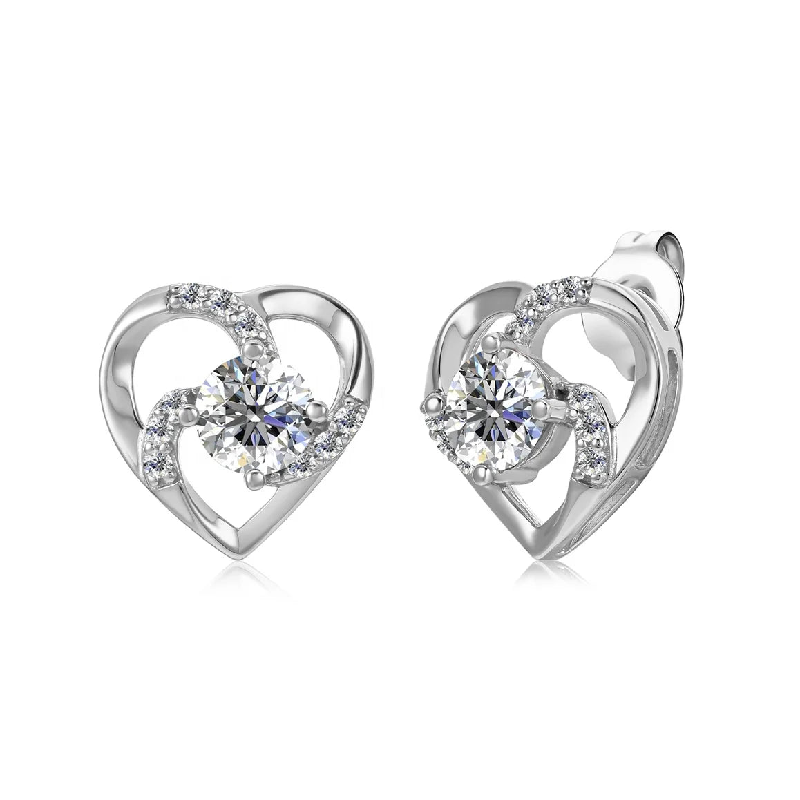 Durable GRA Moissanite Diamond With Certificate Fine Women Jewelry Sterling Silver Love Heart Stud Earrings Destiny Jewellery