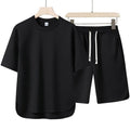OEM Mens Ice Silk Sportswear Set Casual Short Sleeve T Shirt Shorts Two Piece Loose Fit Summer Activewear Tracksuit Mens Outfit MegaBDM