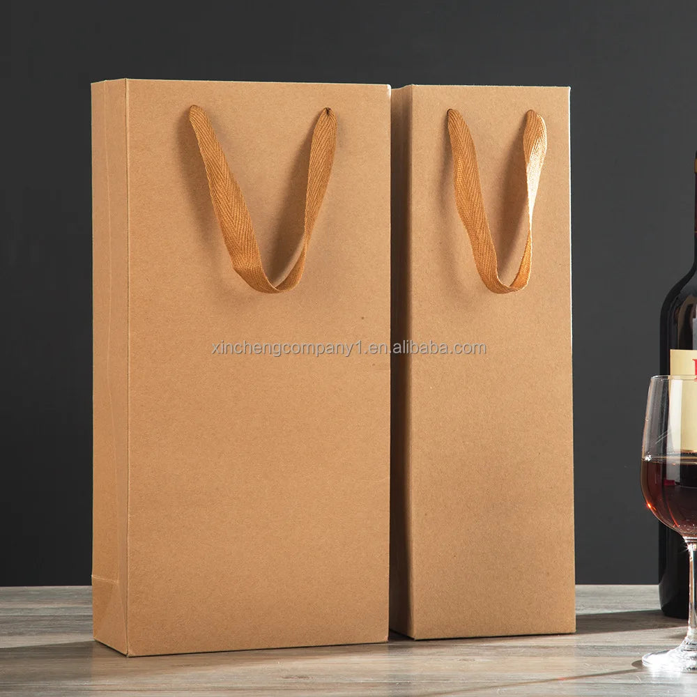 Wholesale Low MOQ Sustainable Ribbon Handle Gift Carrier Packaging Custom Logo Print Design Luxury Kraft Paper Shopping Bag