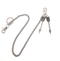 Men Trousers Retro Double Arrow Metal Chain Hip-hop Punk Style Pants Waist Belt Key Chain Trendy Accessories