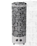 Harvia Cilindro PC70 Modern Silver Square Stainless Steel Sauna Heater Internal Control 30x30x47.5cm for Indoor Gym Sauna Room