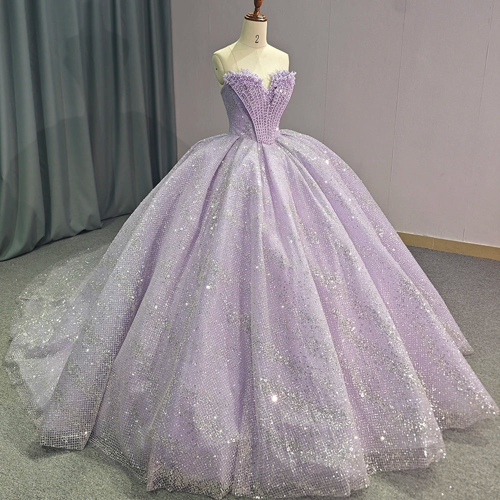 Jancember 6786 Elegant Lilac Pearls Sweetheart Quinceanera Dresses for Girls MegaBDM