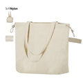 Custom Logo Soft Nylon Foldable Tote Bag Lightweight Drawstring Shopping Bag with Inner Pocket and Elastic Strap for Travel MegaBDM