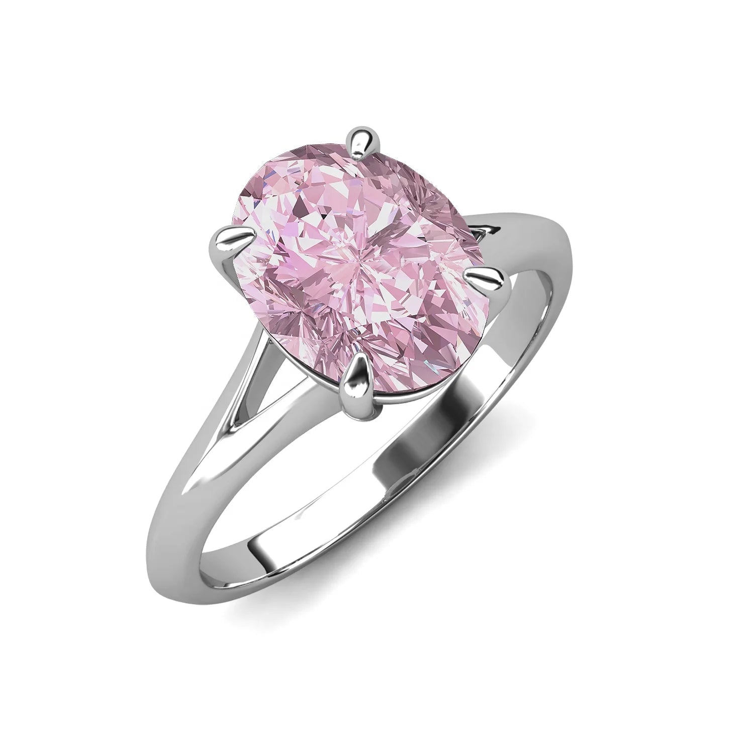 2023 Fancy Pink Crushed Ice Stone Jewelry 925 Sterling Silver Solitaire Oval Cut Engagement Ring for Women Destiny Jewellery