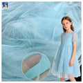 YX1377 China Wholesale Stiff Feel Polyester Glossy Knit Sky Blue Tulle Fabric Mesh Fabric Textile for Clothing Dresses MegaBDM