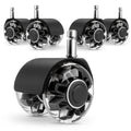 Set of 5pcs 2 Inch Swivel Office Chair PP Casters with Insert Rods Black 50kg Load Capacity Silent for Living Room Use MegaBDM