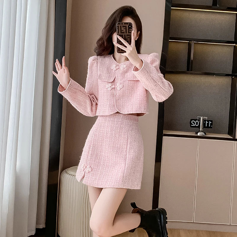 Fall Casual 2 Piece Set for Women Top And Skirts Set Clothing Wholesale