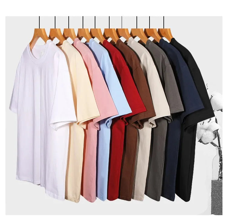 Bangladesh China Factory Price Eco Friendly Combed Cotton Drop Shoulder Short Sleeve Loose Fit Solid Color Crew Neck T Shirt
