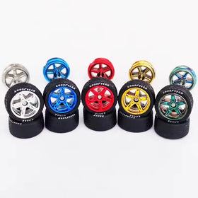 1:64 Hot Sale Wheel Models CE28 10-rays 5-rays ADVAN1/64 Alloy Car Model Wheels 11.2mm 10.8mm TiresRims Toy Car Tyres