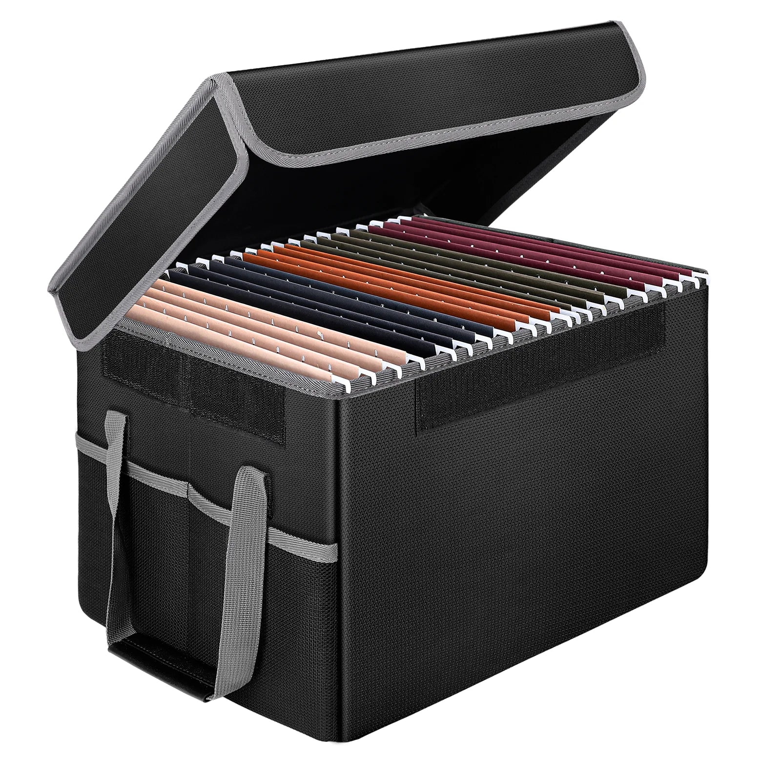 Fireproof Anti-Static Folding Collapsible Filing Box Home Office Organizer with Lid Fireproof Document Storage File Box