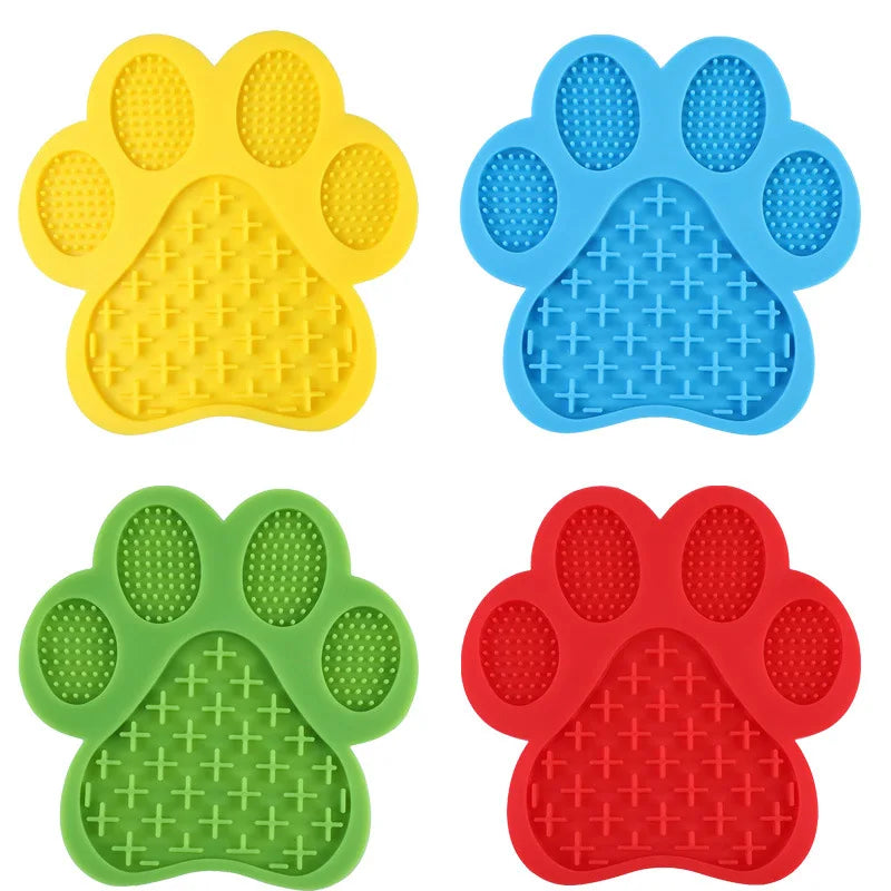 Custom Logo Portable Solid Pattern Silicone Waterproof Non-Slip Slow Dog Cat Pet Feeder Lick Bowl Mat No Spill Travel