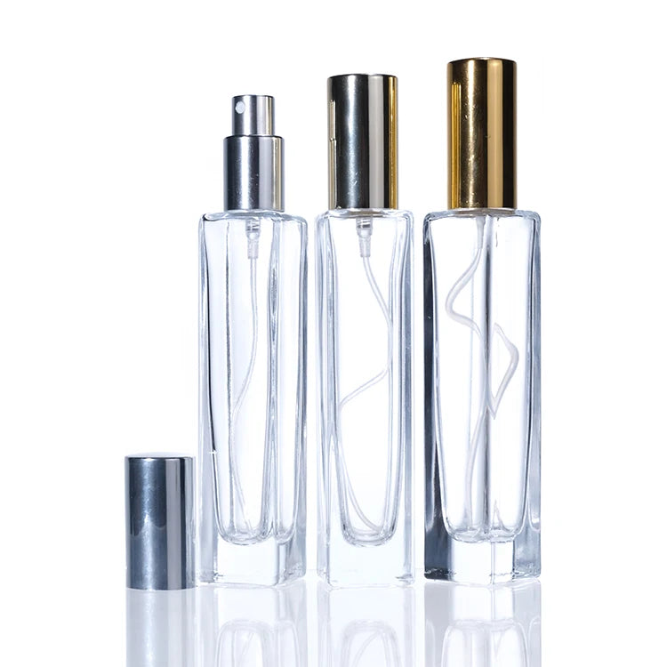 30ml 50 ml 100ml Empty Luxury Flat Square Spray Fragrance Parfum Bottle Black Refillable Perfume Glass Bottle