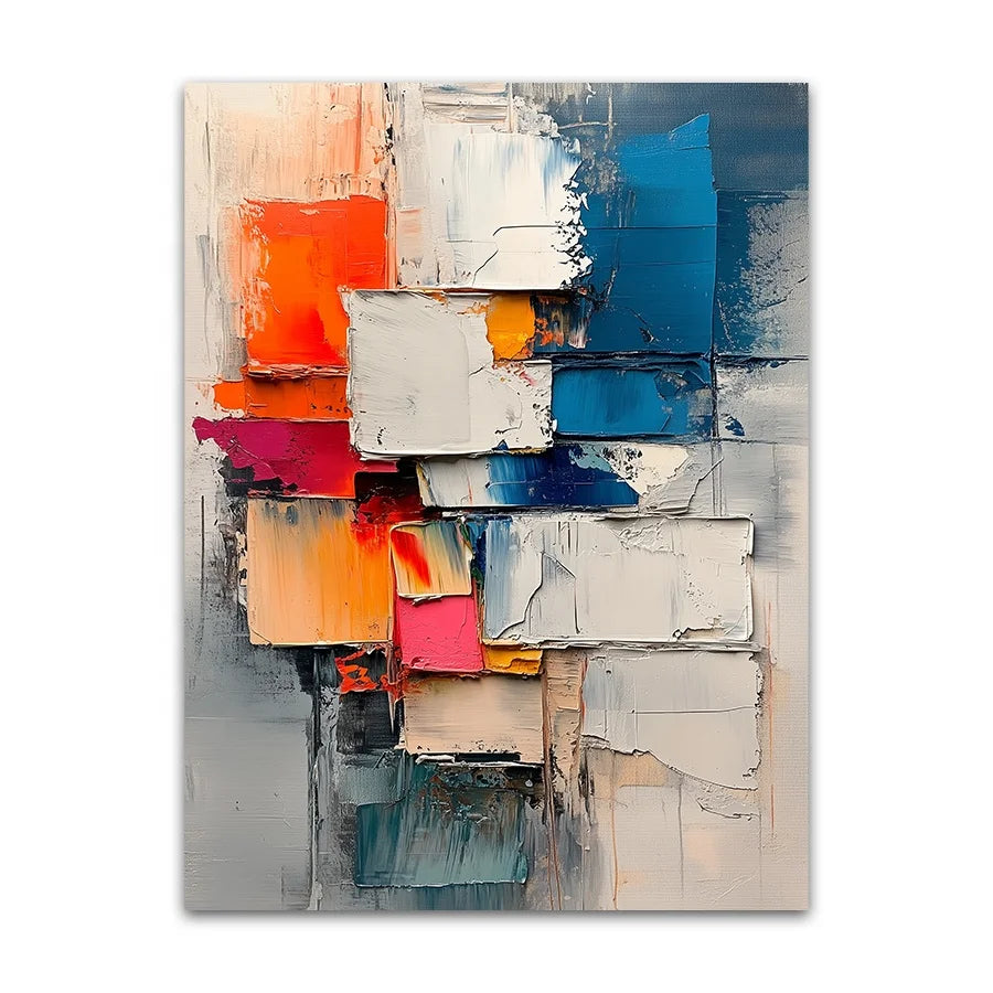 Wholesale Abstract Canvas Modern Colorful Hand-painted Texture Wall Art for Hotel Handmade Oil Painting Decor Artwork MegaBDM