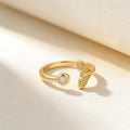 QIKU Trendy Fish Tail Shape Copper 18K Gold Plated Adjustable Ring Women's Fine Jewelry Wholesale Dropshipping